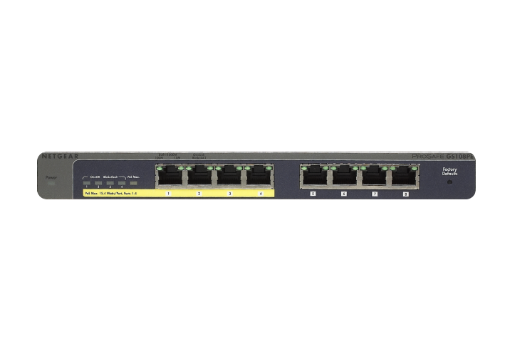 Netgear GS108-PE ProSafe Plus 8-Port Gigabit Switch (4-Port PoE)